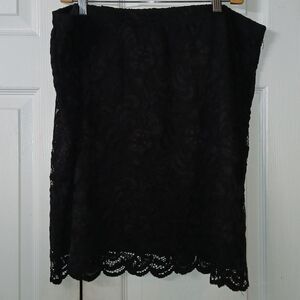 Ambiance black lace elastic waist holiday party skirt  Sz 3X  NWOT